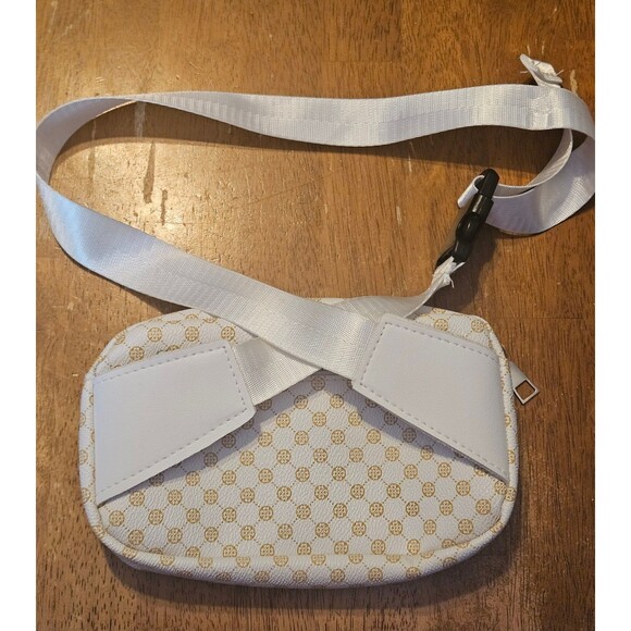 Belt Bag Fanny Pack Crossbody Bag Waist White Gold Adjustable Strap Zip Closure - Picture 5 of 10